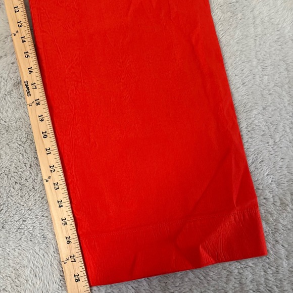 Anthropologie Maeve Colette Cropped Wide Leg Red Orange Linen Blend Pants 30T - Picture 5 of 9